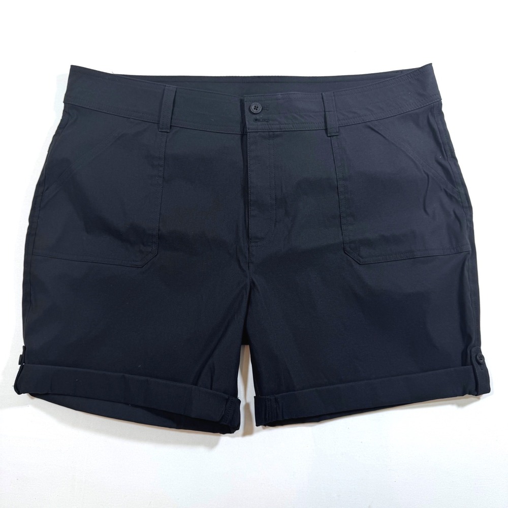 Eddie Bauer Women's Hiking Shorts Black 18 Gorpcore Athleisure Comfy Athletic